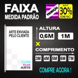 FAIXA - ARTE PERSONALIZADA - MEDIDA PADRÃO - 10 OPÇÕES