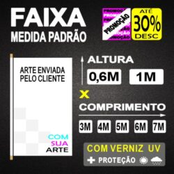 FAIXA - MEDIDA PADRÃO | ARTE PERSONALIZADA - 10 OPÇÕES DE TAMANO