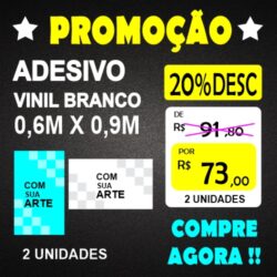 ADESIVO VINIL - 0,6M X 0,9M BRANCO FOSCO - 2 UNIDADES