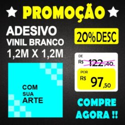 ADESIVO VINIL - 1,2M X 1,2M BRANCO FOSCO