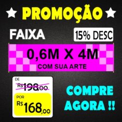 FAIXA MEDIDA - 0,6M X 4M PADRÃO