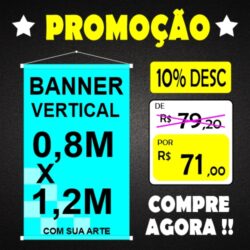 BANNER MEDIDA PADRÃO VERTICAL - 0,8M X 1,2M