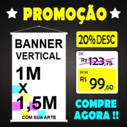 BANNER MEDIDA PADRÃO VERTICAL - 1M X 1,5M