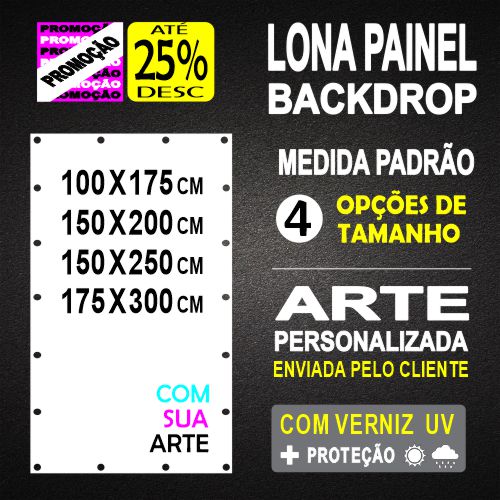 Lona Painel Backdrop- Medida Padrão - Arte Personalidade - 4 Opções de Tamanho.